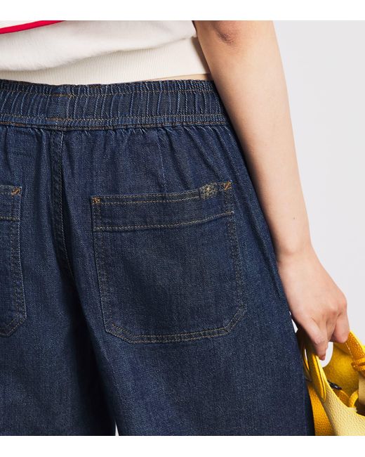 7 For All Mankind Blue Denim-Effect Utility Drawstring