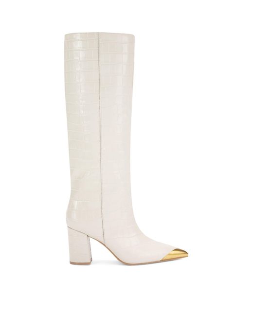 Kurt Geiger White Leather Regent Knee-High Boots