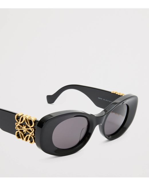 Loewe Black Bevelled Oval Sunglasses