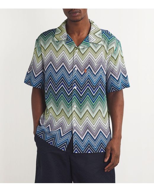 Missoni Blue Zigzag Print Shirt for men