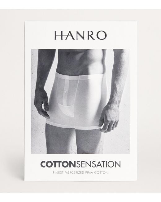 Hanro White Cotton Sensation Butterfly Trunk for men