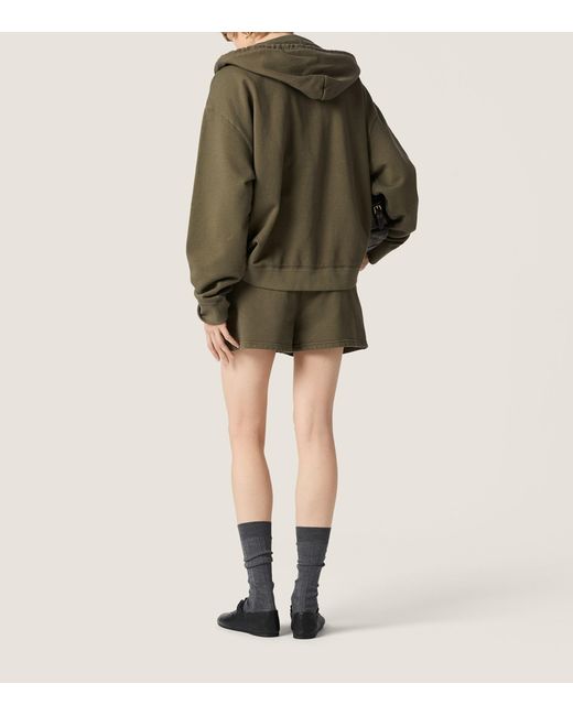 Miu Miu Green Cotton Oversized Hoodie