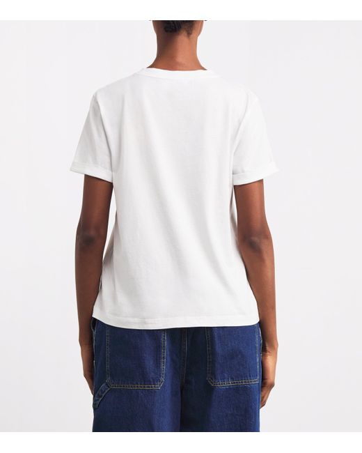 Sandro White Cotton Monogram T-Shirt