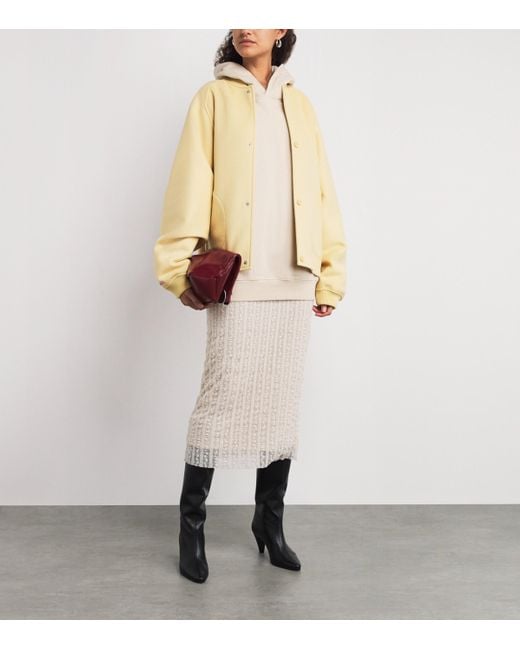 MAX&Co. Natural Virgin Wool Bomber Jacket