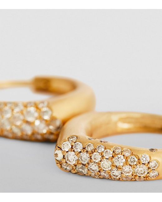 Nada Ghazal Metallic Yellow Gold And Diamond Doors Of Opportunity Large Hoop Earrings