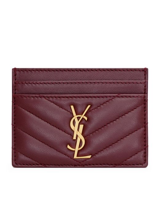 Saint Laurent Purple Lambskin Cassandre Card Holder