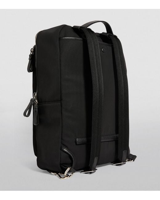 Giorgio Armani Black Leather-Trim Backpack for men