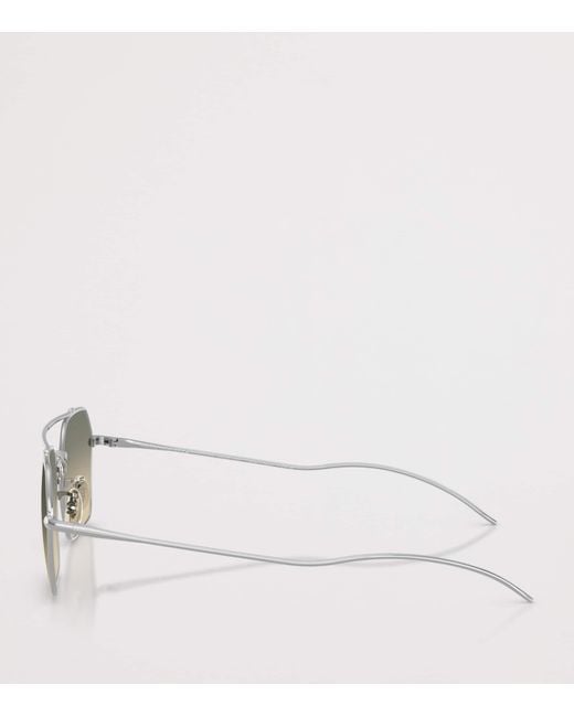 Oliver Peoples Gray Titanium Tk-15 Square Sunglasses