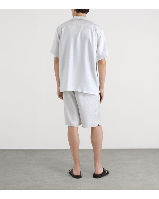 Dolce & Gabbana White Wool Logo Short-Sleeve Shirt for men