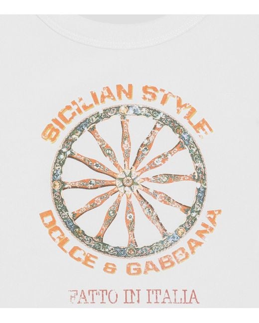 Dolce & Gabbana White Silk-Cotton Carretto Tank Top