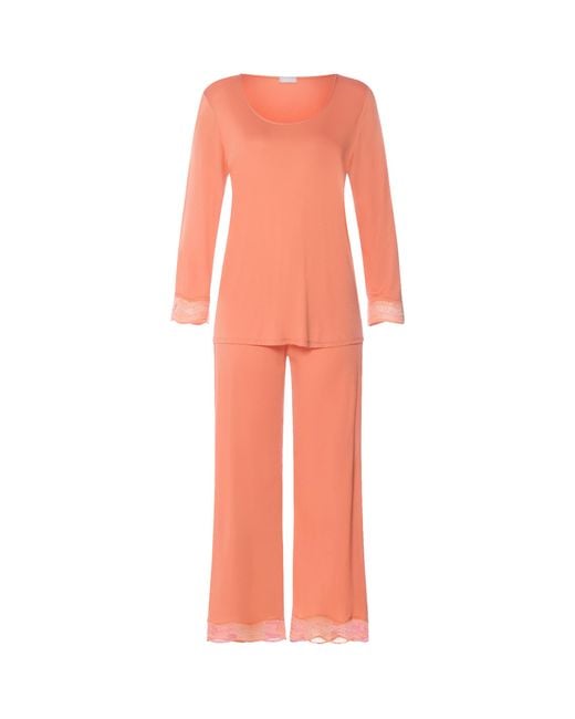Hanro Pink Long Cira Pyjama Set