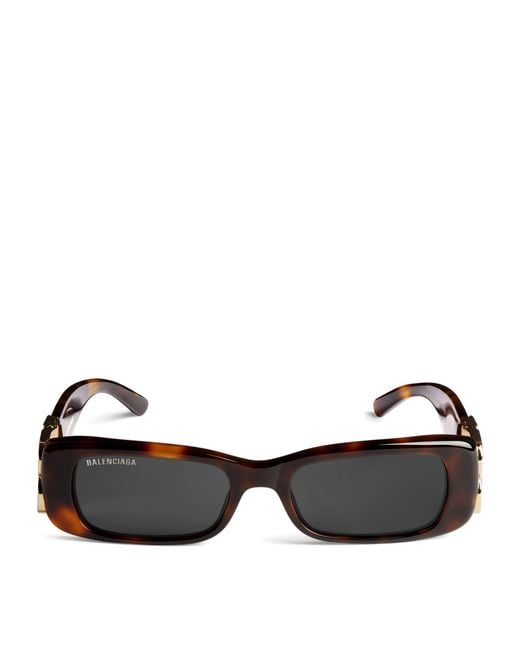 Balenciaga Brown Dynasty Rectangle Sunglasses