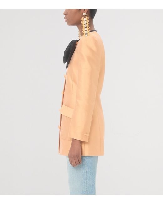 Valentino Orange Silk Bow-Tie Jacket