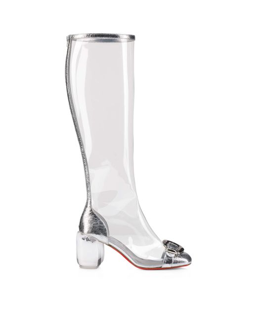 Christian Louboutin White Minny Bubble Knee-High Boots 70