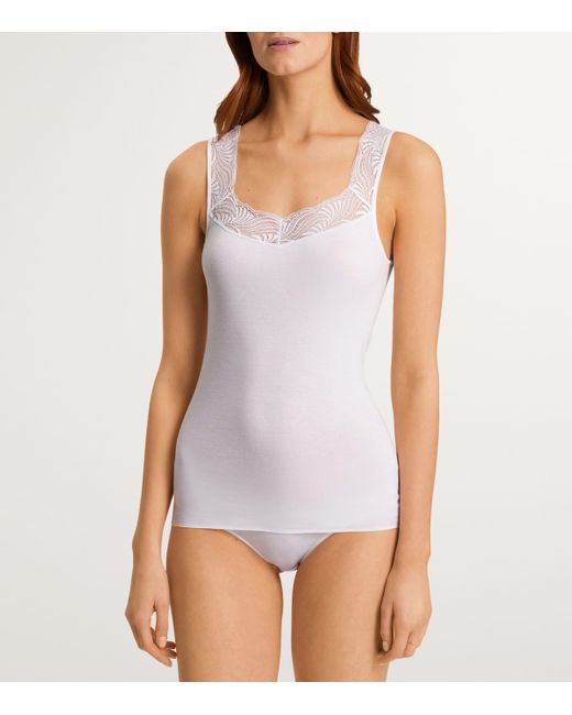 Hanro White Cotton Delight Tank Top