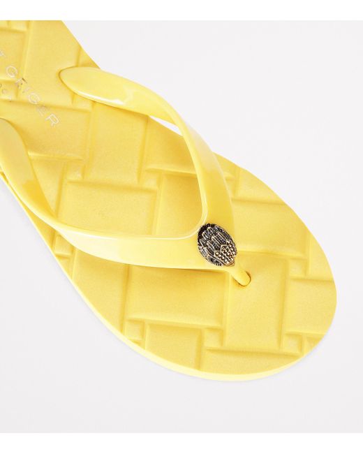 Kurt Geiger Yellow Kensington Q Flip Flops