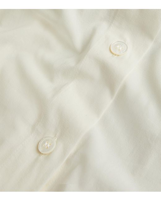 Issey Miyake White Cotton Voile Pussybow Shirt