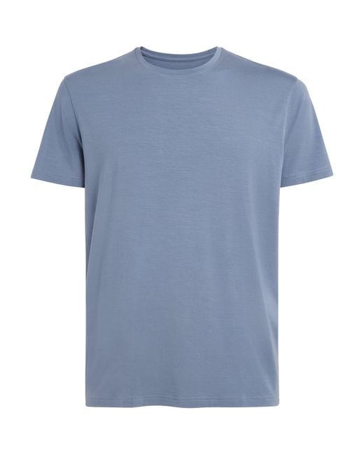 Derek Rose Blue Micro Modal Basel T-Shirt for men