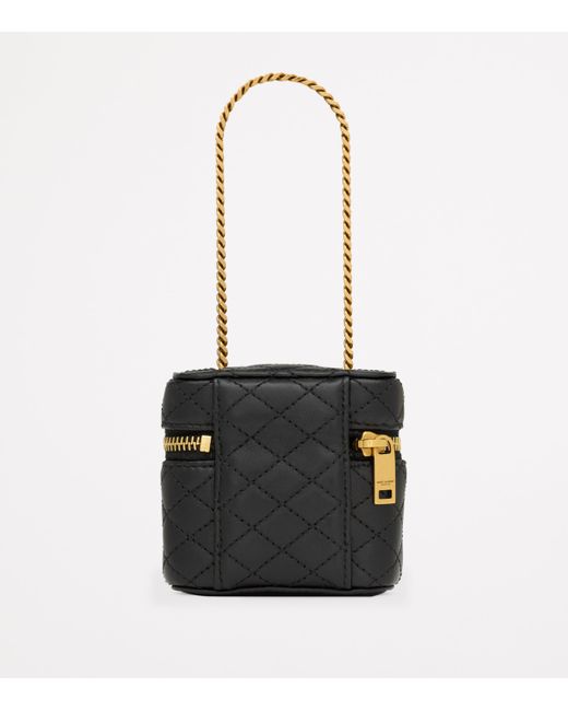Saint Laurent Black Gaby Vanity Micro Quilted Leather Shoulder Bag