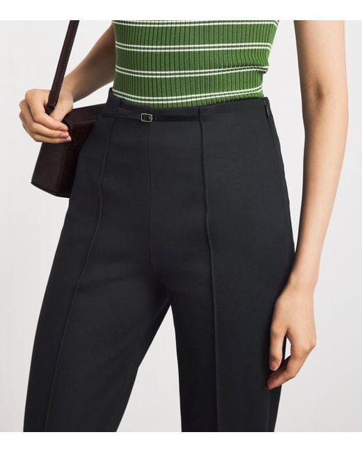 Sandro Black Belted Tapered Trousers
