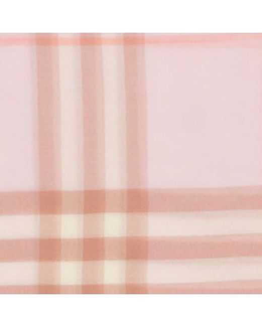 Burberry Pink Wool Check Scarf