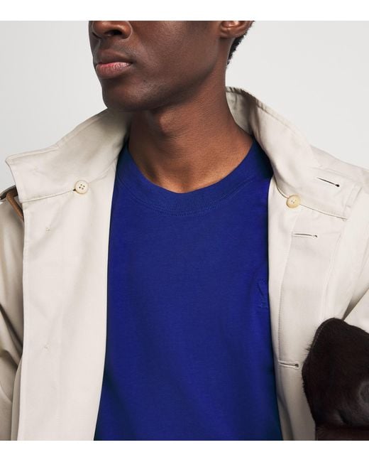 AMI Blue Embossed Ami De Coeur T-Shirt for men