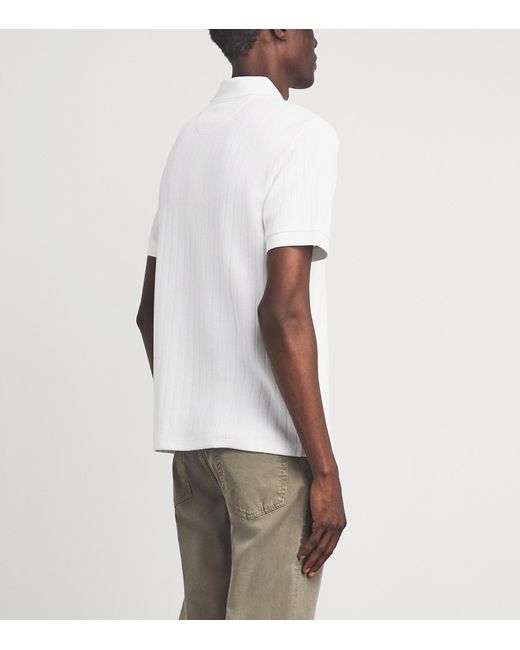 Vince White Pima Cotton Knit Polo Shirt for men