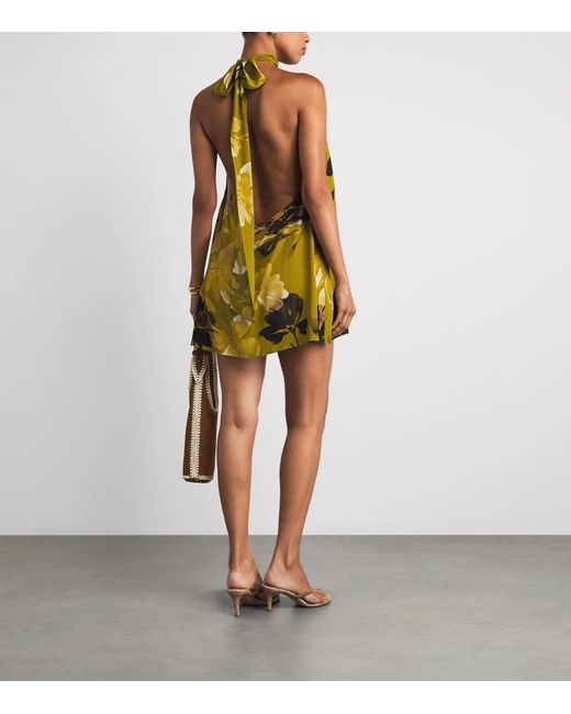 Away That Day Yellow Halterneck Ibiza Mini Dress
