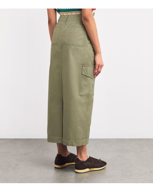 Weekend by Maxmara Green Cotton Maxi Skirt