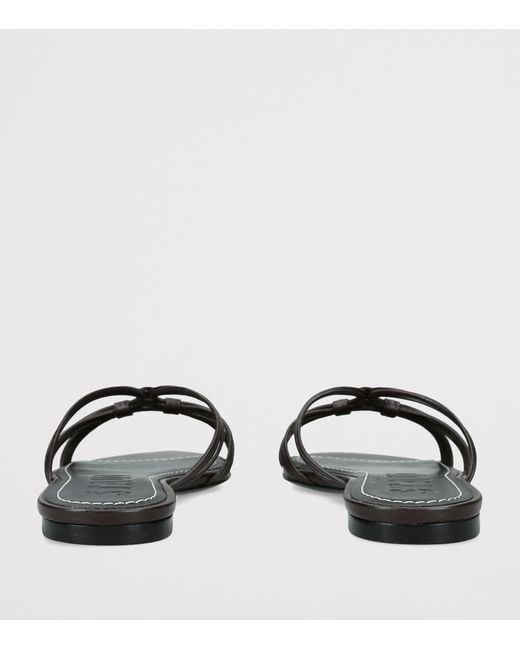 Staud Black Leather Carrie Sandals