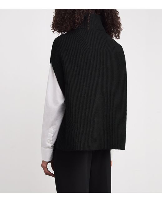 Joseph Black Cashmere-Blend Ribbed Raffet Sweater