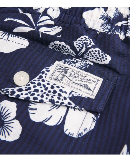 Polo Ralph Lauren Blue Seersucker Printed Traveller Swim Shorts for men