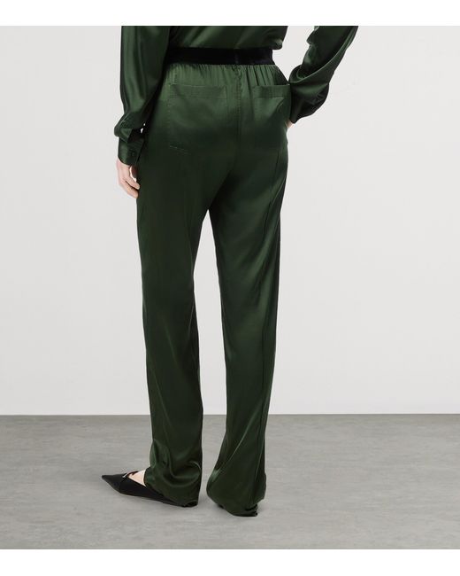 Tom Ford Green Silk Elasticated Trousers