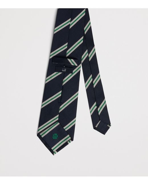 Dunhill Blue Silk Grenadine Stripe Tie for men