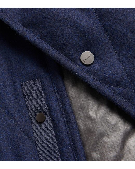 Sease Blue Virgin Wool Lulworth Jacket for men