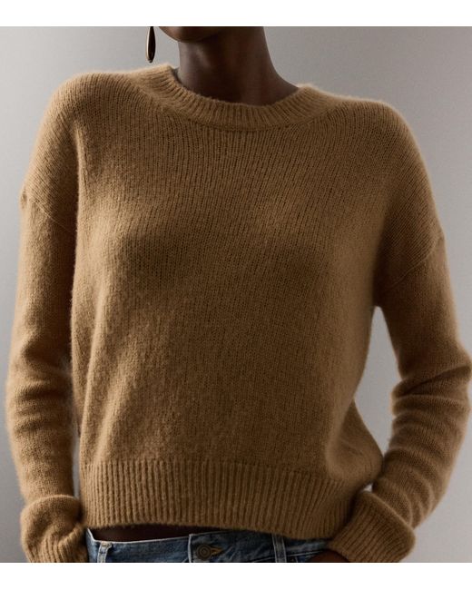 Ralph Lauren Natural Cashmere-Silk Crew-Neck Sweater