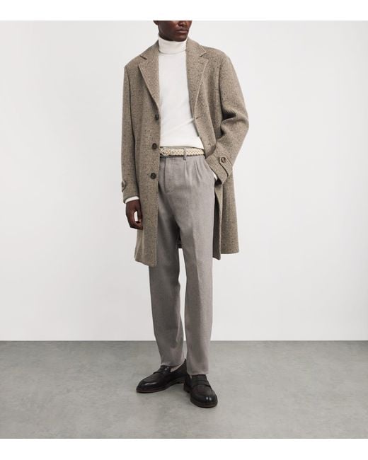 Eleventy Natural Suede-Blend Belt for men
