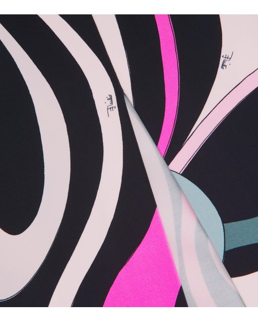 Emilio Pucci White Jersey Marmo Print Maxi Skirt