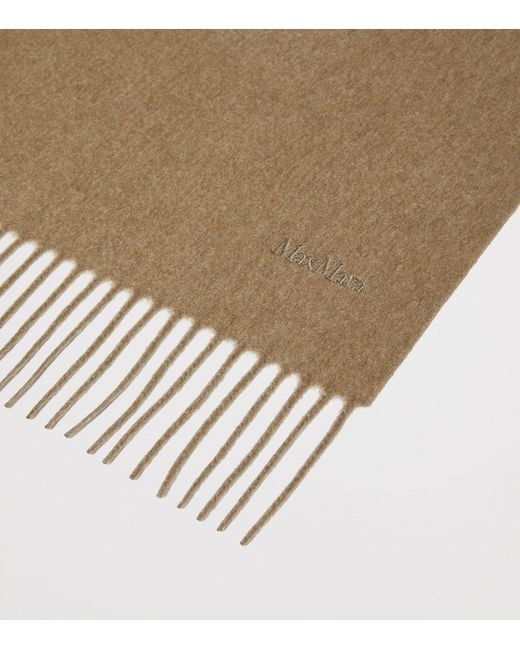Max Mara Natural Cashmere Fringed Scarf