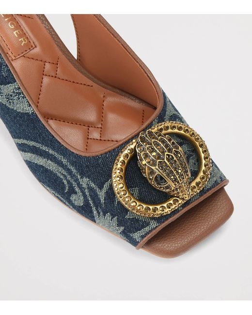 Kurt Geiger Blue Embellished Chelsea Slingback Sandals