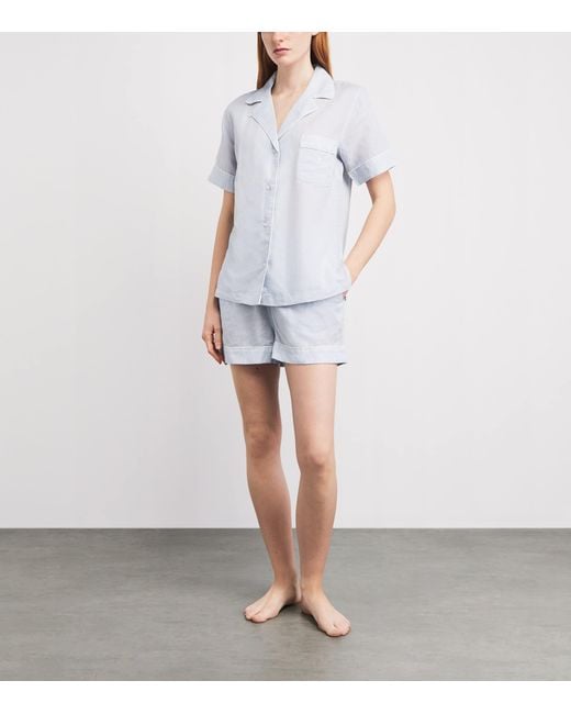Polo Ralph Lauren White Linen-Cotton Short Pyjama Set