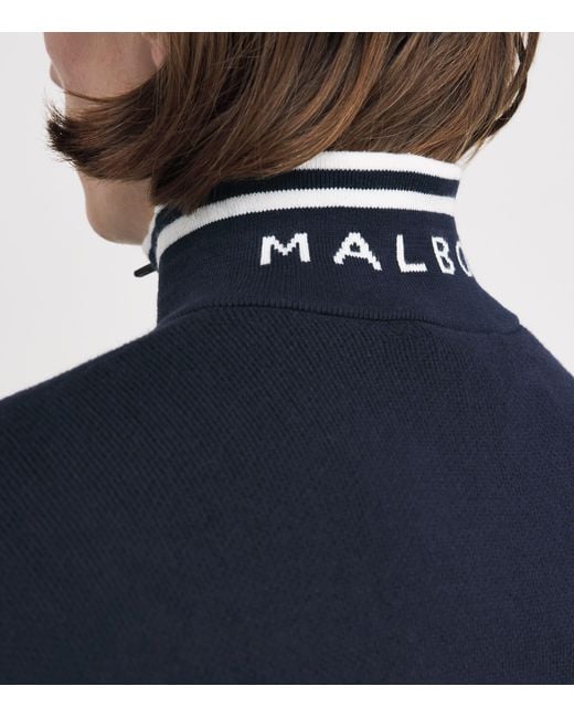 Malbon Blue Sorrel Quarter-Zip Sweater for men