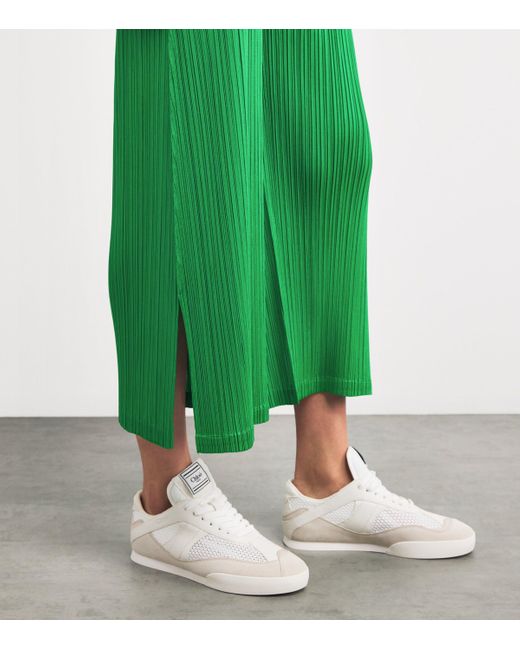 Pleats Please Issey Miyake Green Monthly Colors February Wide-Leg Trousers