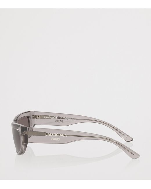 Balenciaga Gray Rectangular Sunglasses