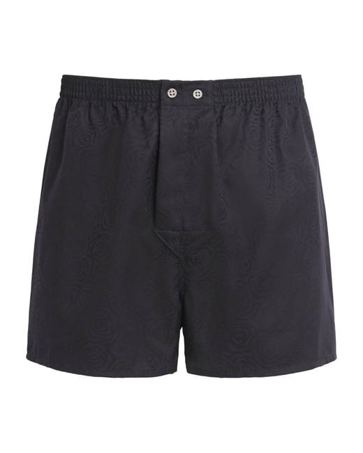 Derek Rose Blue Cotton Jacquard Boxer Shorts for men