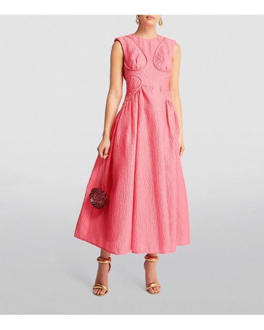 Rachel Gilbert Pink Celia Midi Dress