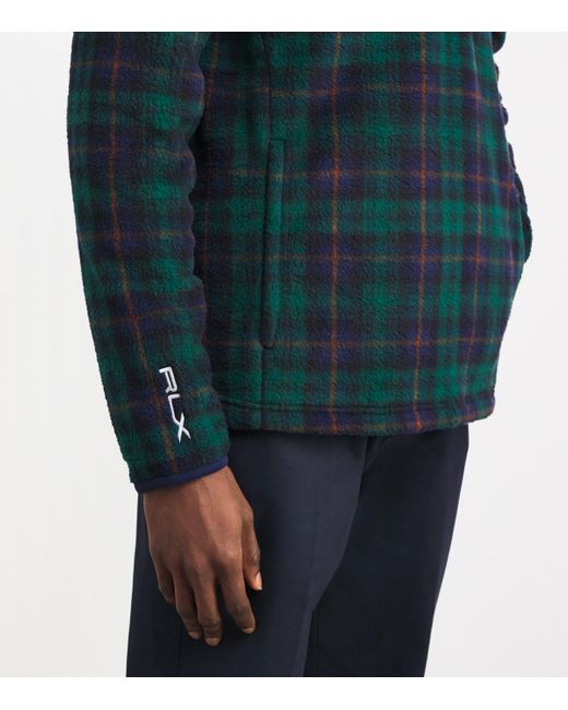 Ralph Lauren Green Check Half-Zip Sweatshirt for men