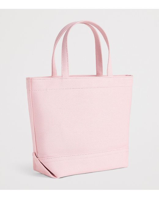 Harrods Pink Small Cotton Embroidered Logo Tote Bag