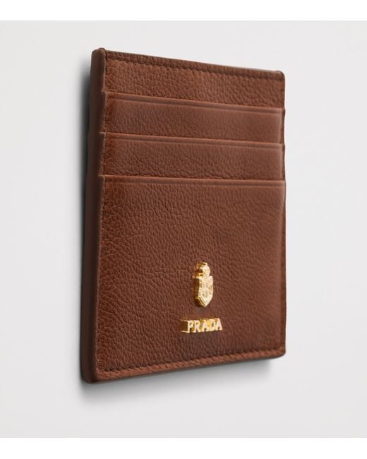 Prada Brown Leather Card Holder