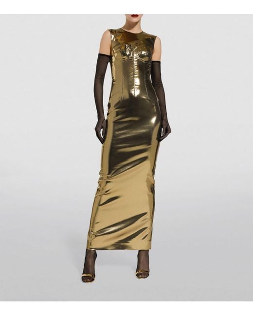 Dolce & Gabbana Metallic Lamé Corset Maxi Dress
